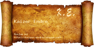 Kaizer Endre névjegykártya